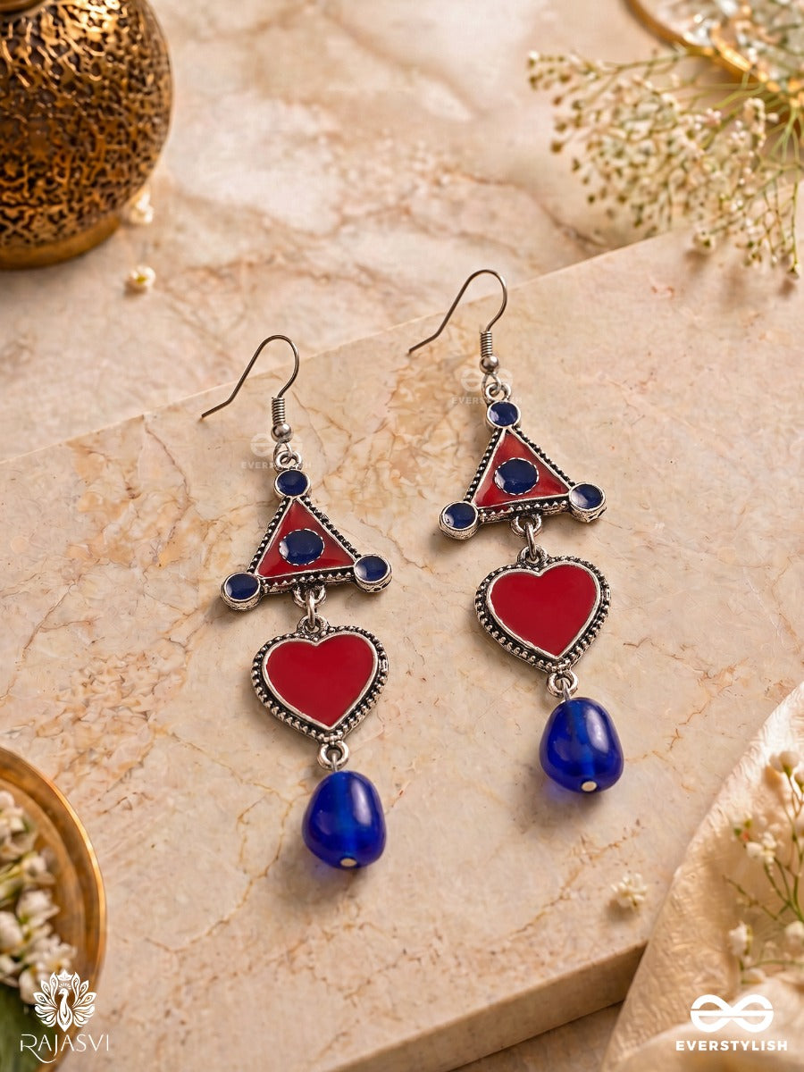 Heartbeat Drop - Funky Heart Oxidised Jodhpuri Jhumkas