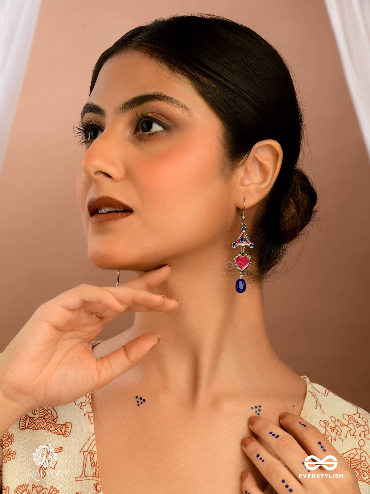 Heartbeat Drop - Funky Heart Oxidised Jodhpuri Jhumkas