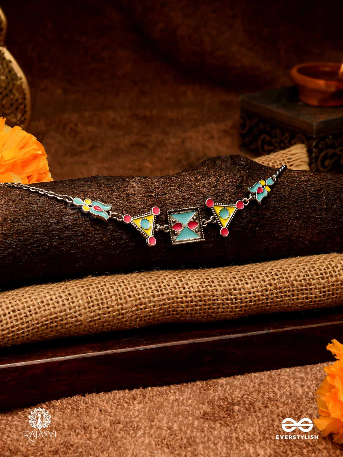 Ethnic Edge - Geometric Enamelled Choker