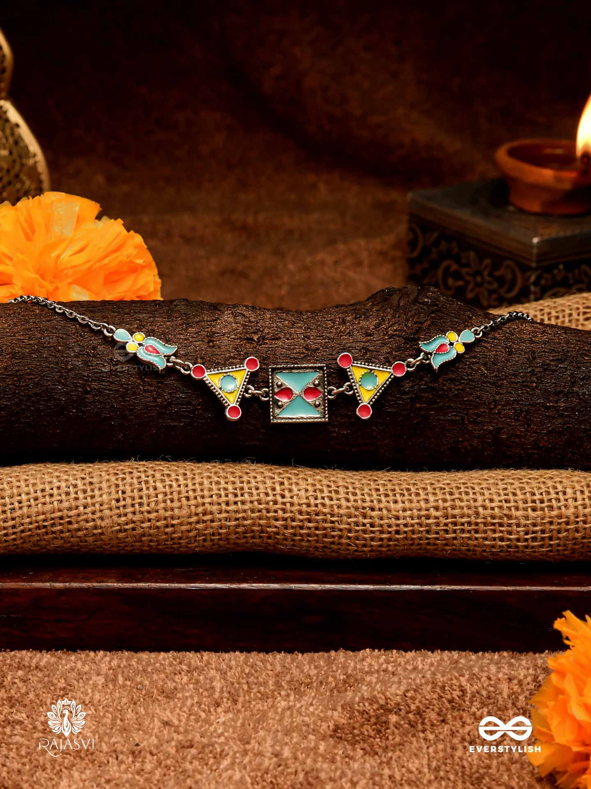 Ethnic Edge - Geometric Enamelled Choker