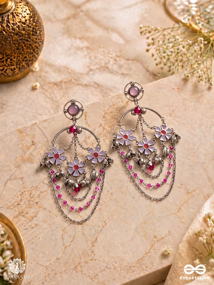 Dream Dangles - Statement Floral Enamelled Chandbali