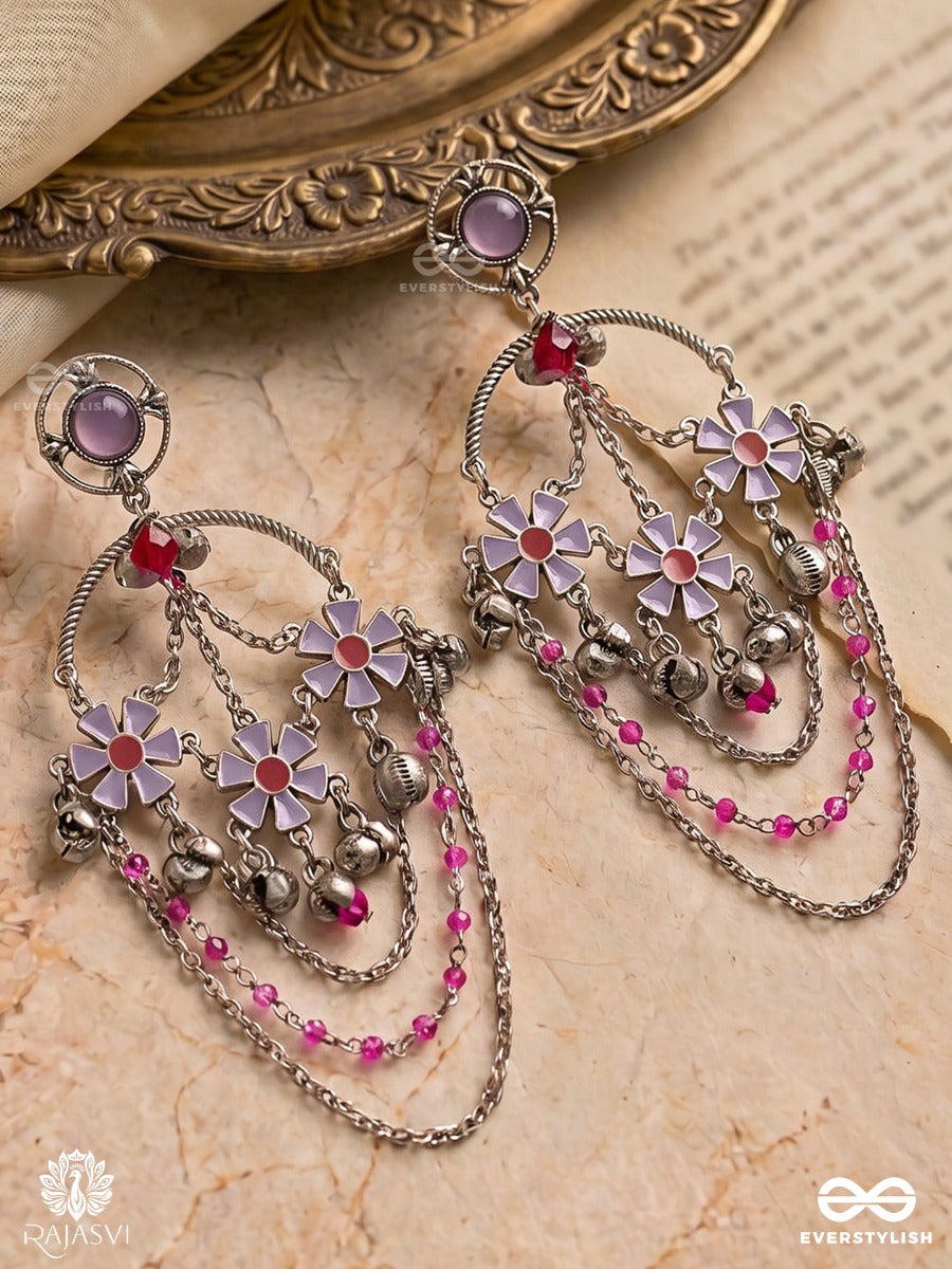 Dream Dangles - Statement Floral Enamelled Chandbali