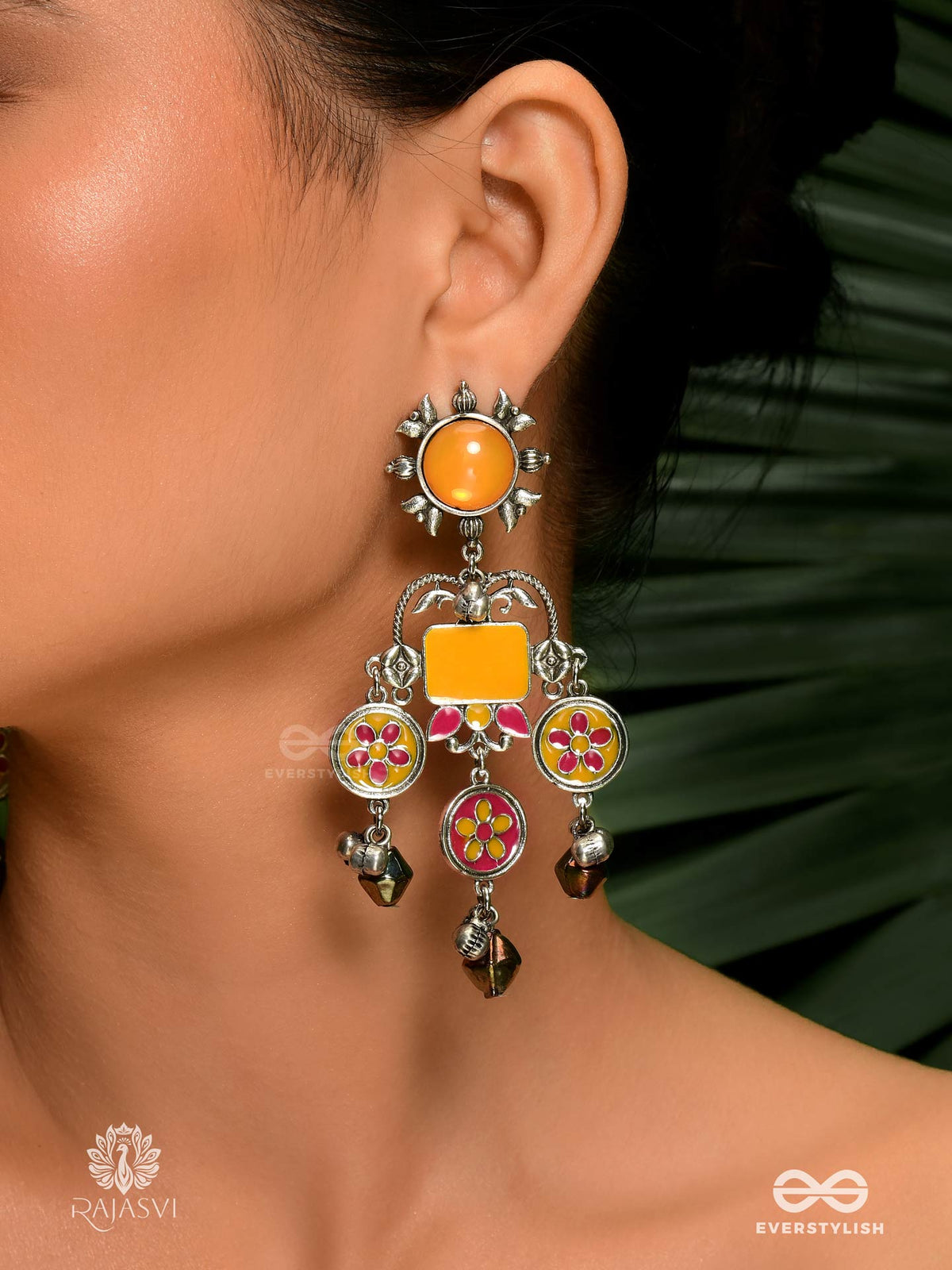 Marigold Beat - Boho Oxidised Jodhpuri Jhumkas