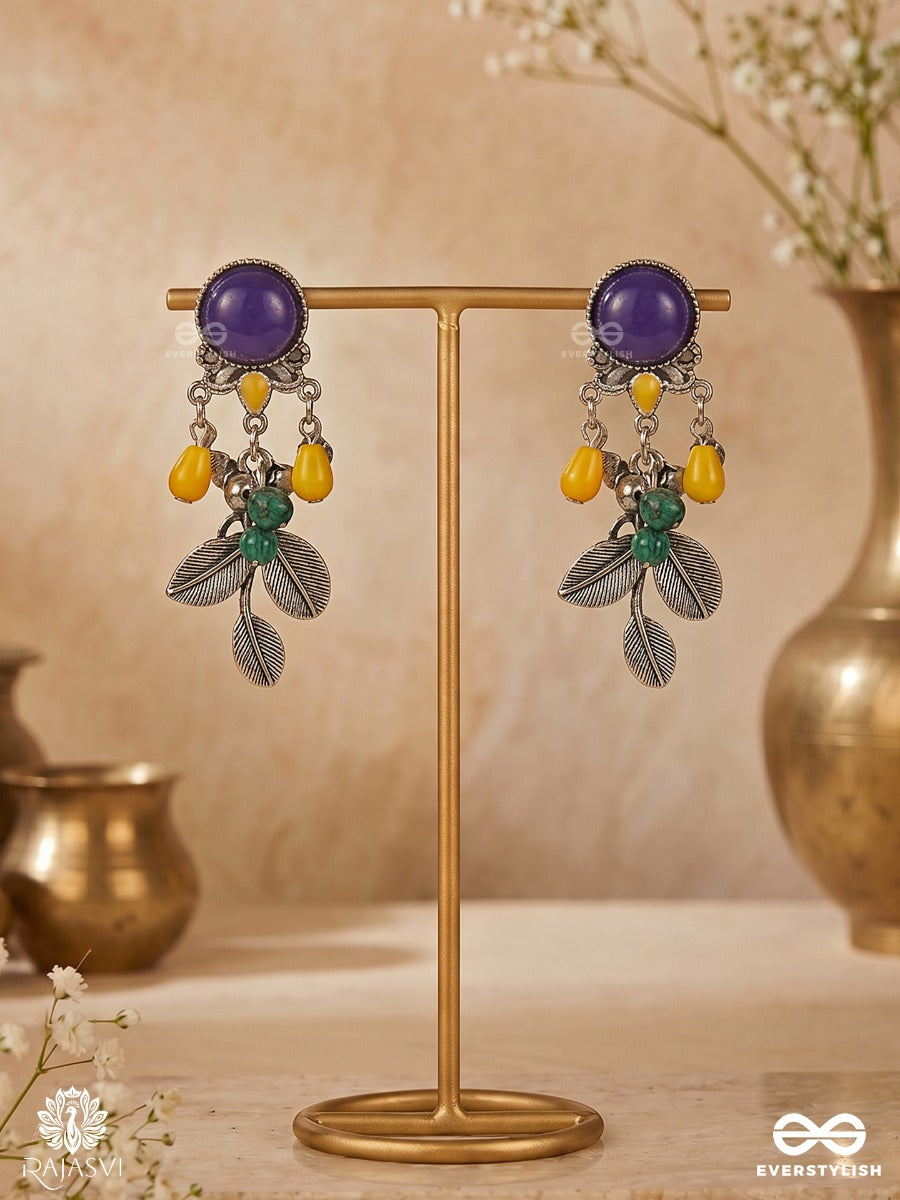 Forest Flair - Oxidised Leaf Jodhpuri Jhumkas