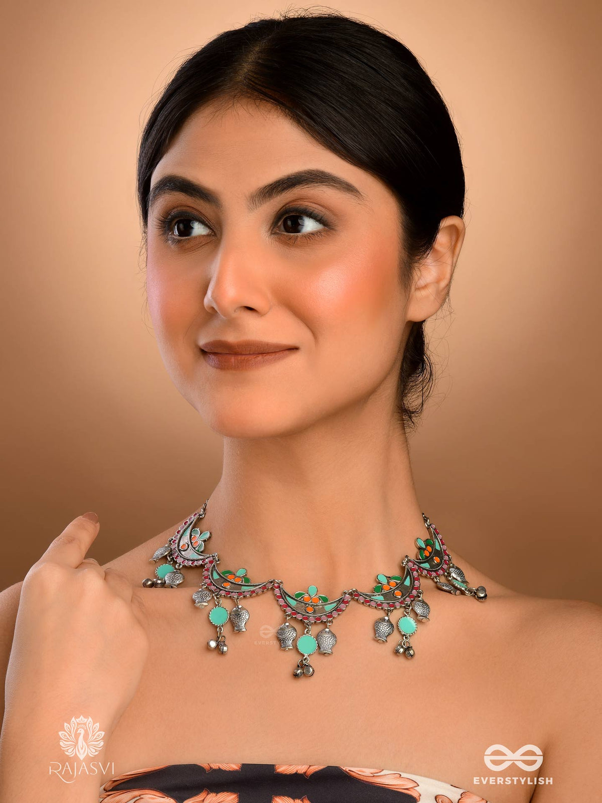 Mint Bloom - Vibrant Enamel Necklace