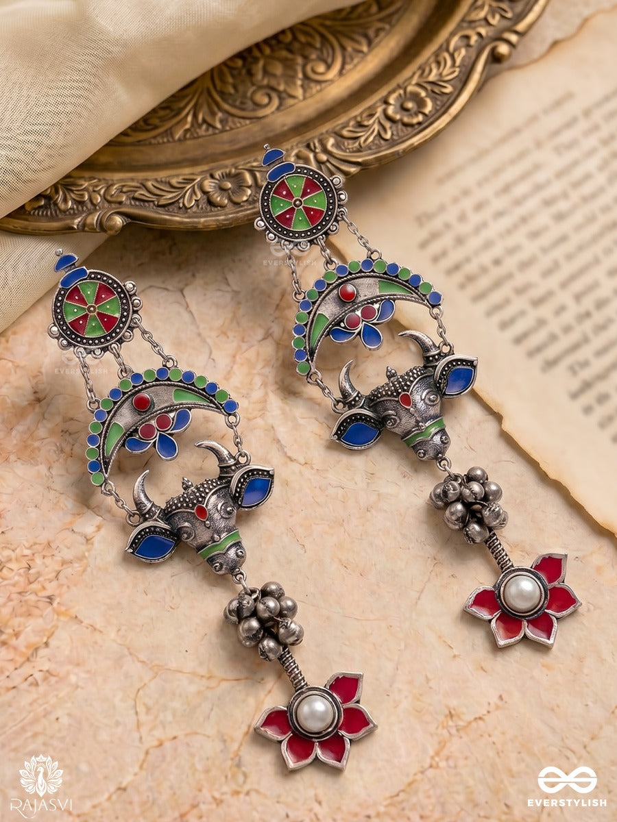 Bull Berry - Quirky Statement Tribal Earring