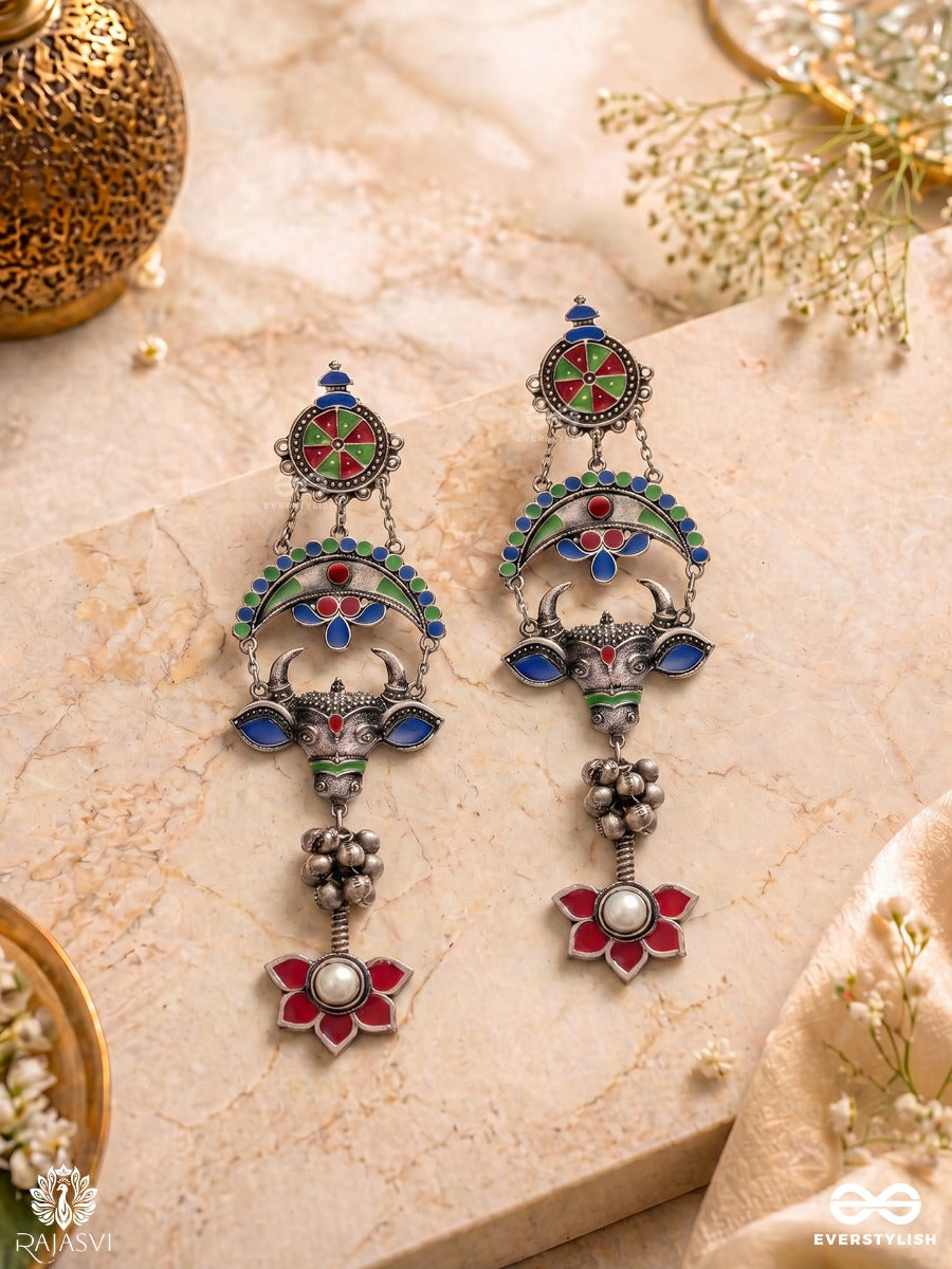 Bull Berry - Quirky Statement Tribal Earring