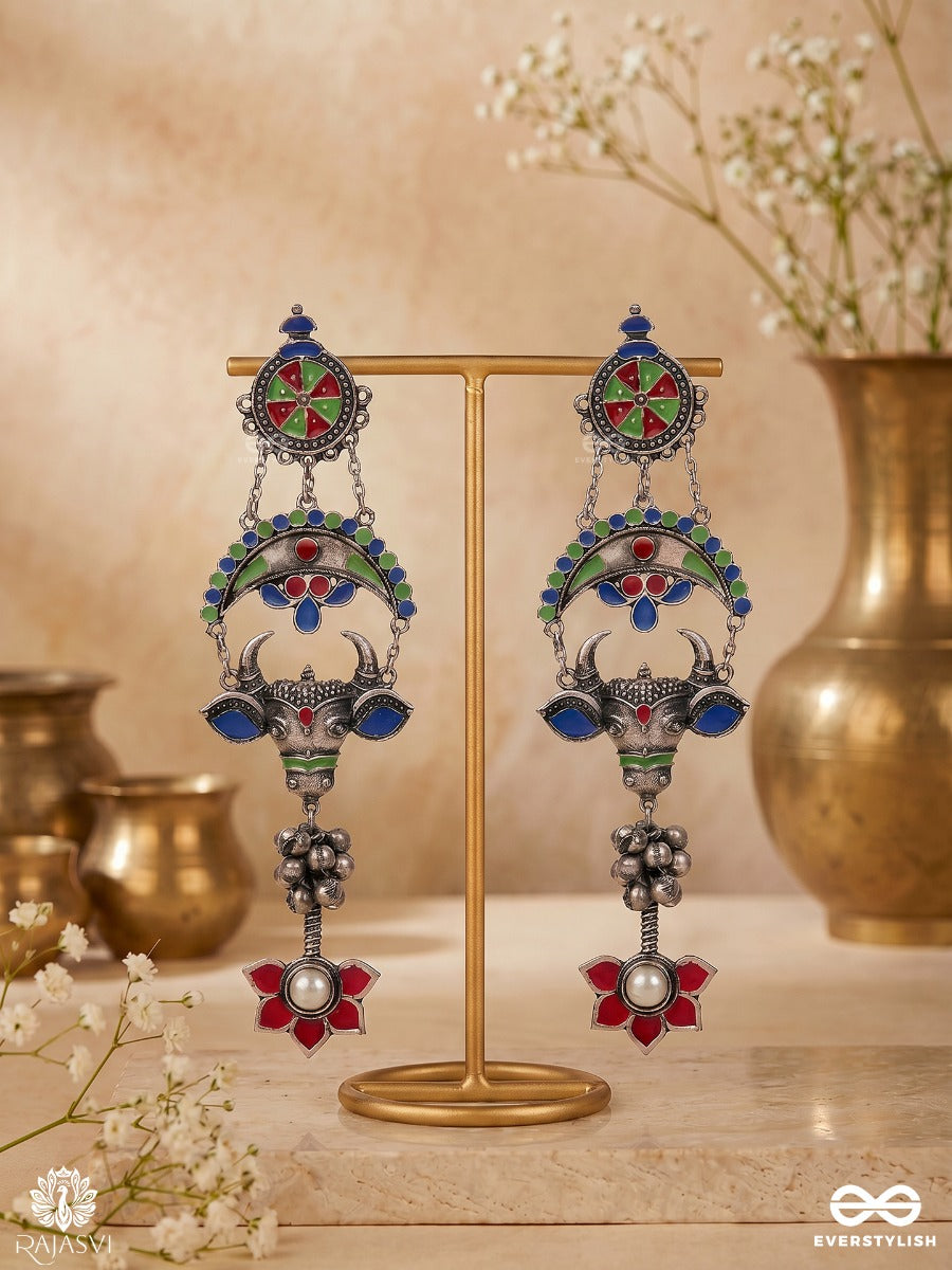 Bull Berry - Quirky Statement Tribal Earring