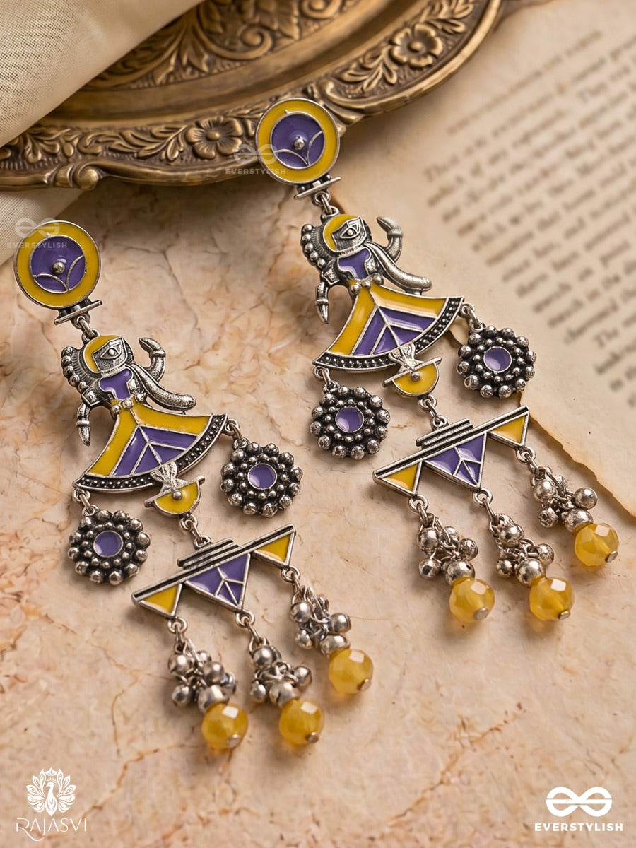 Nritya Nova - Dual-Tone Enamel Jodhpuri Jhumkas
