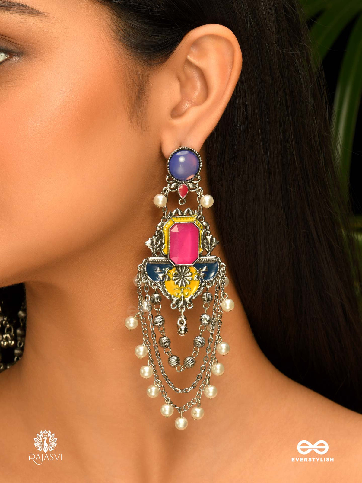 Navrang Loop - Statement Enamel Earring