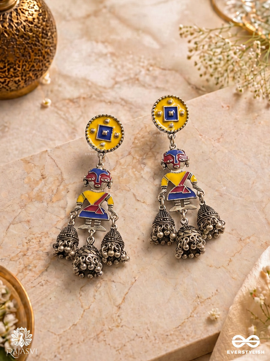 Kanha Vibe - Enamel Krishna Jodhpuri Jhumkas