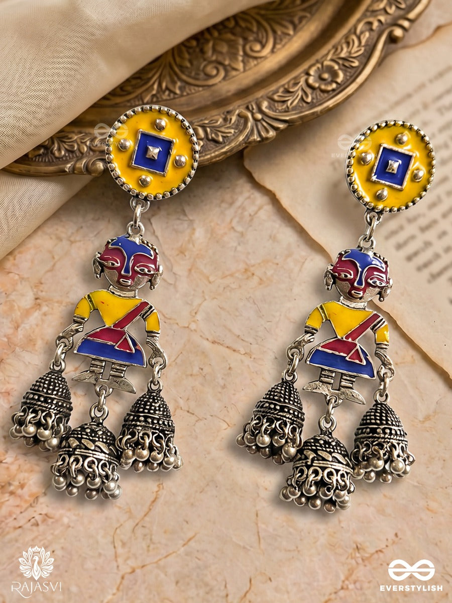 Kanha Vibe - Enamel Krishna Jodhpuri Jhumkas