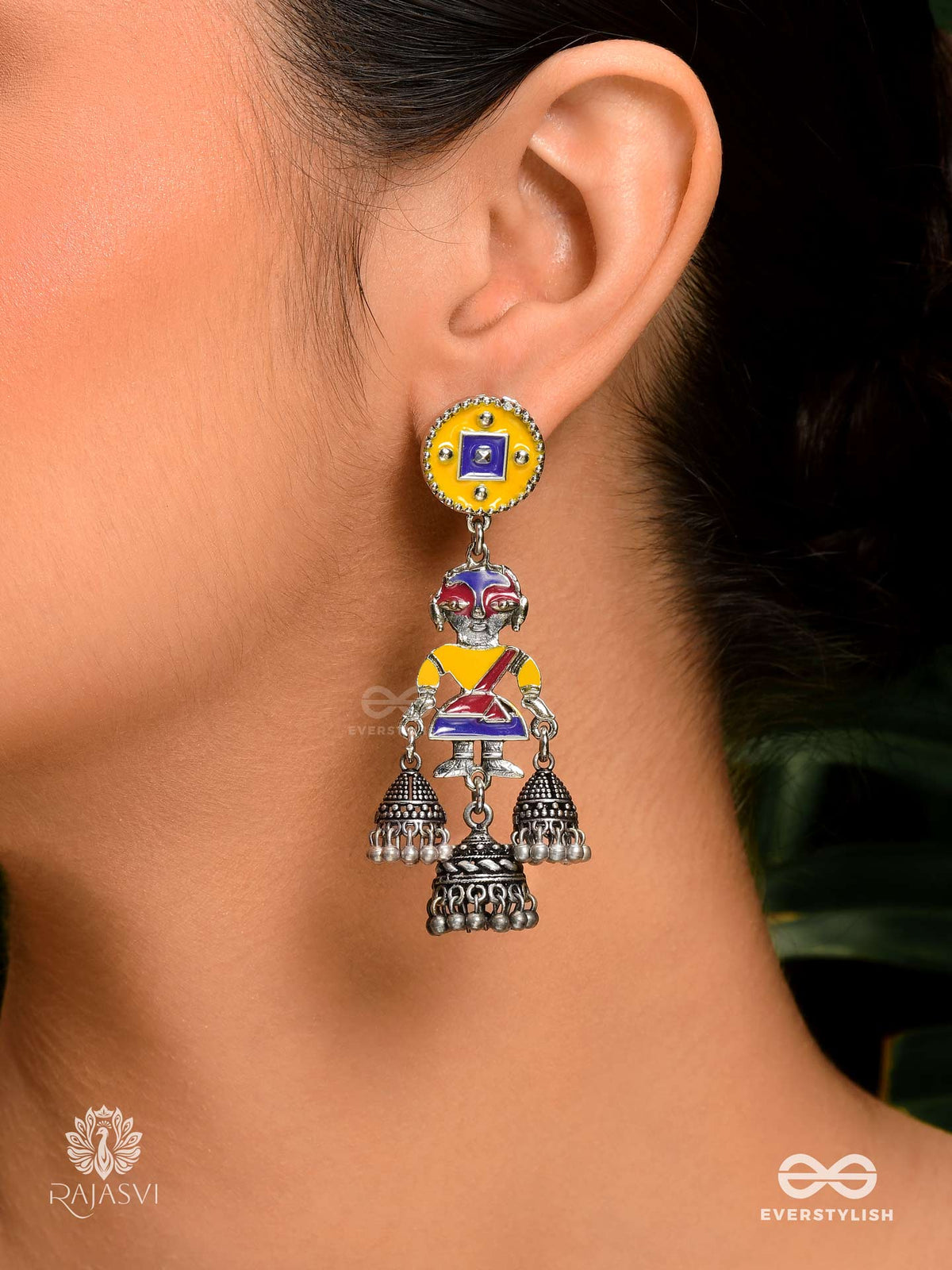 Kanha Vibe - Enamel Krishna Jodhpuri Jhumkas