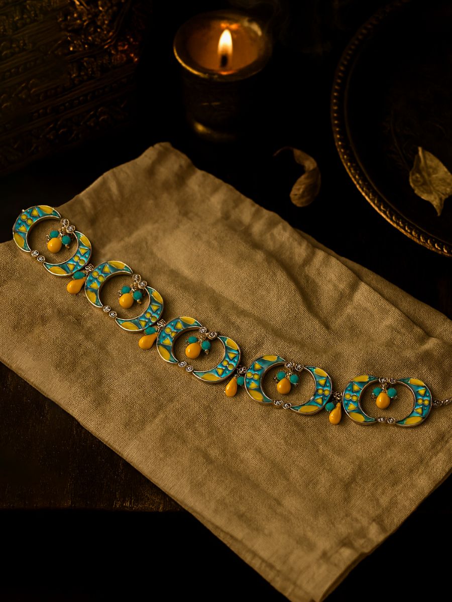 Sunshine Swirl - Bright Enamelled Oxidised Choker
