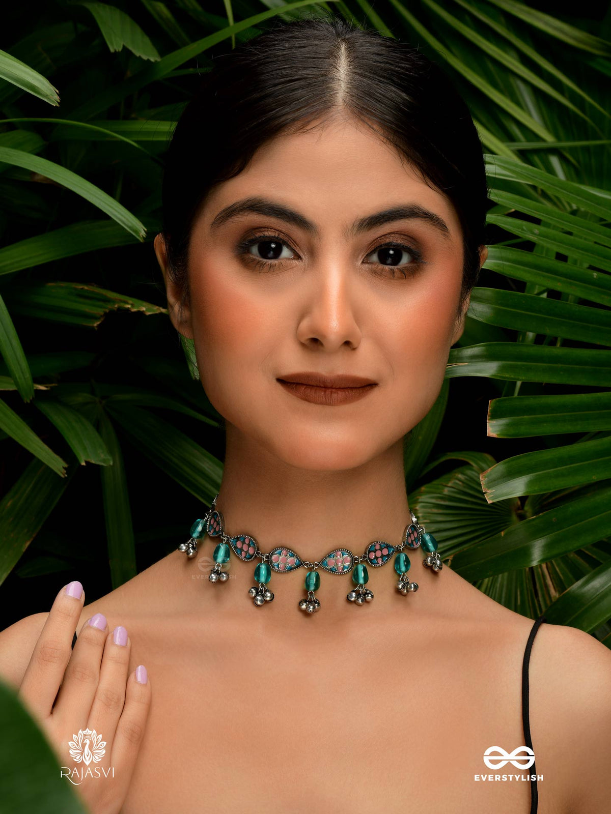 Floral Rain - Vintage Oxidised Choker