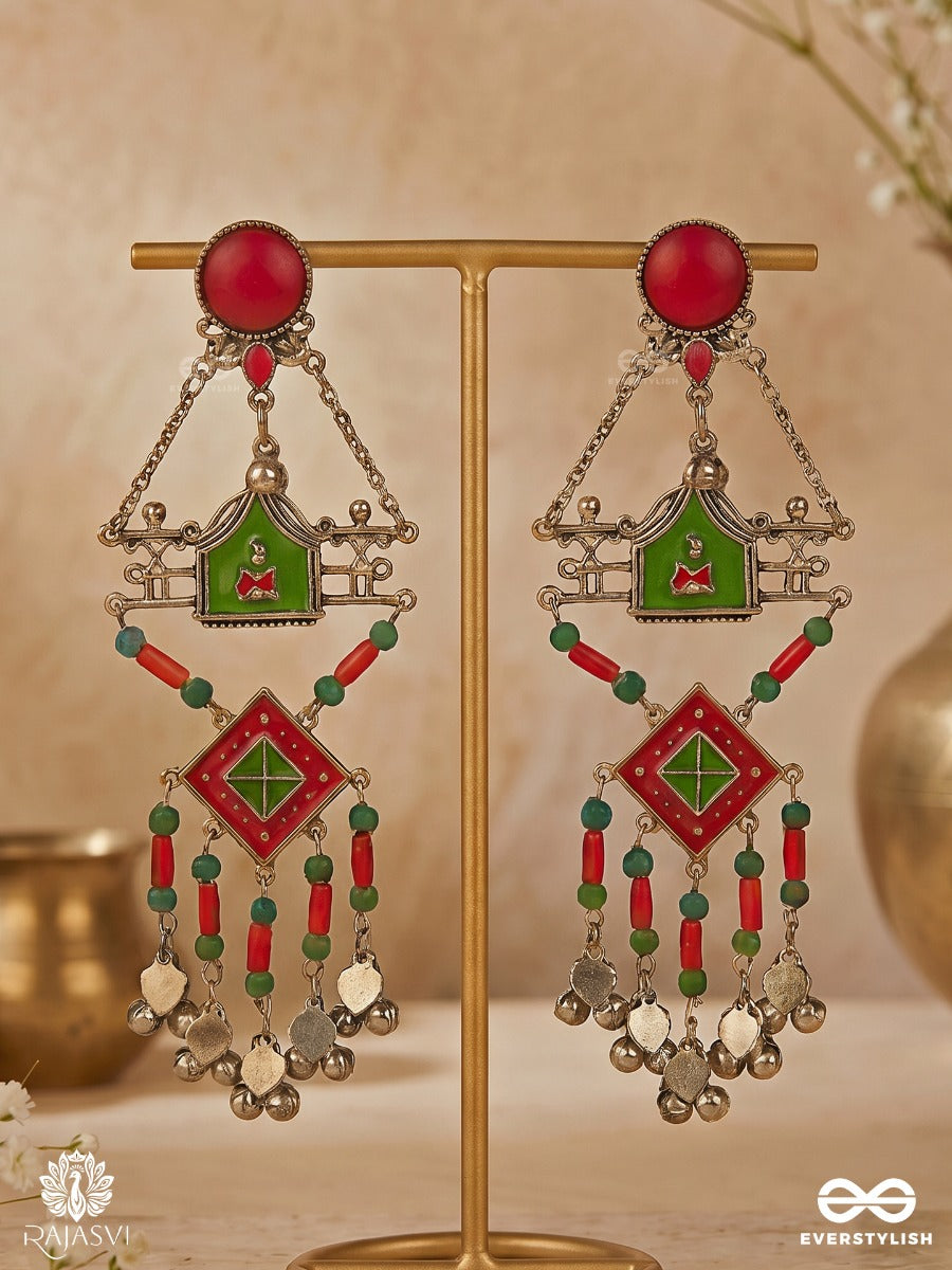 Gulbahar- Tribal - Inspired Oxidised Jodhpuri Jhumkas