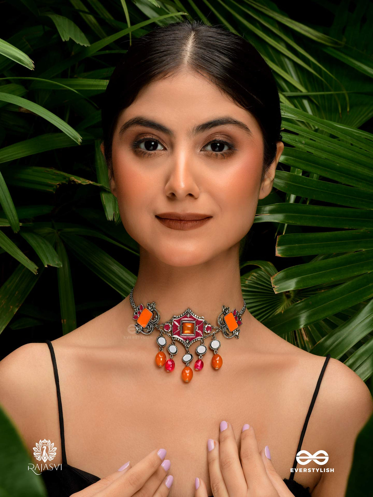 Rangrez Retro - Silver Tribal Choker