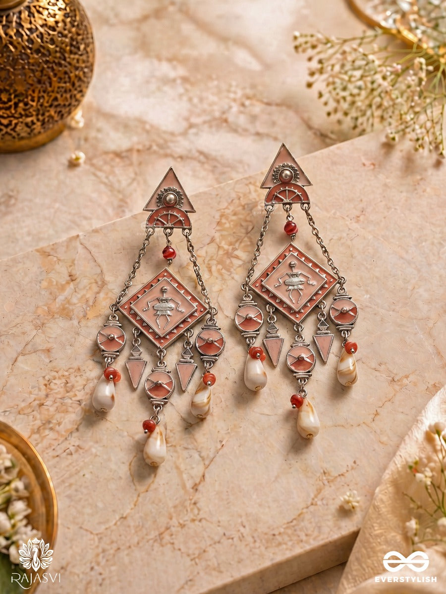 Devika Drip - Enamel Shell-Bead Earring
