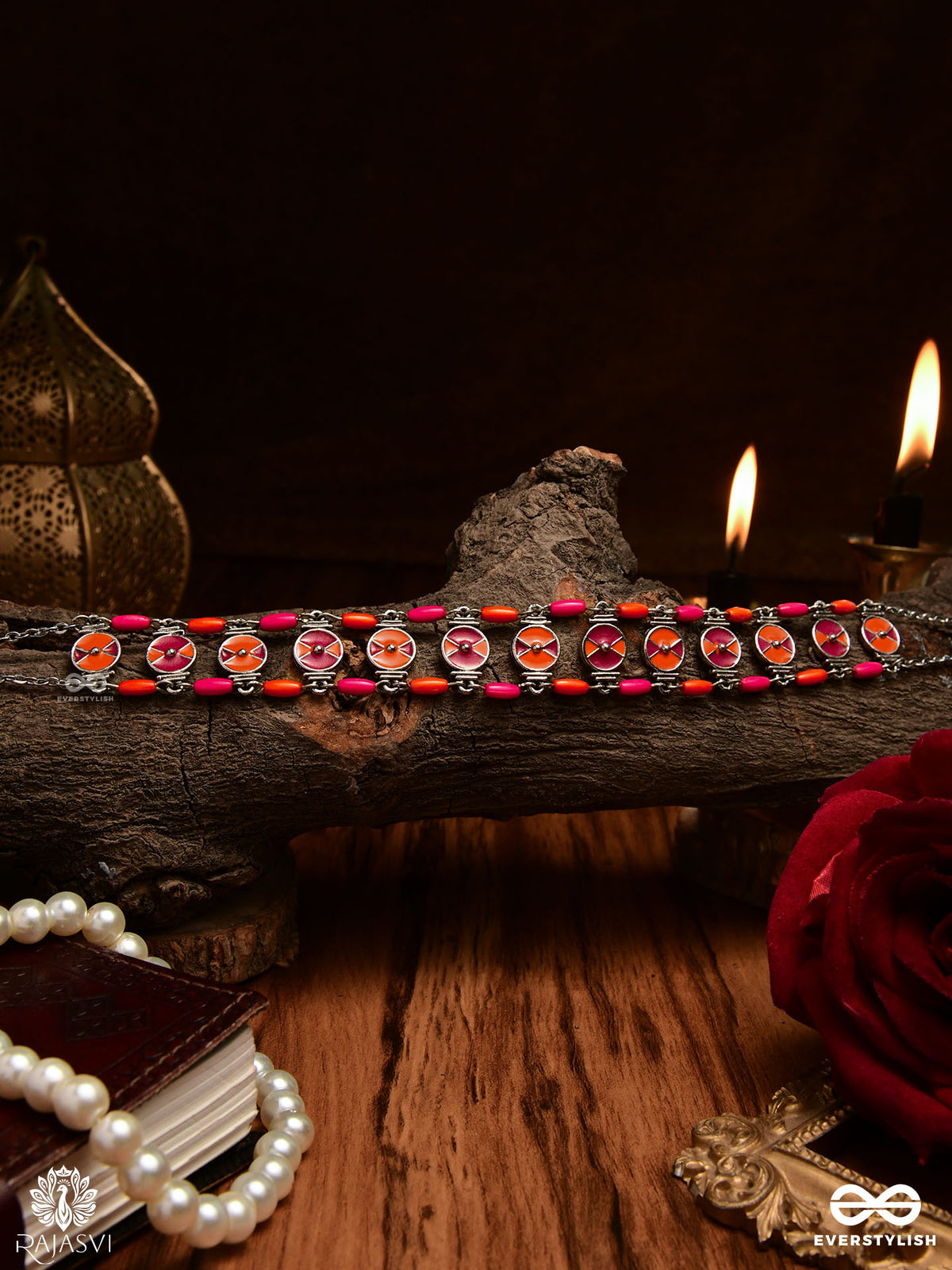 Gulaal Grid - Coloured Enamelled Choker