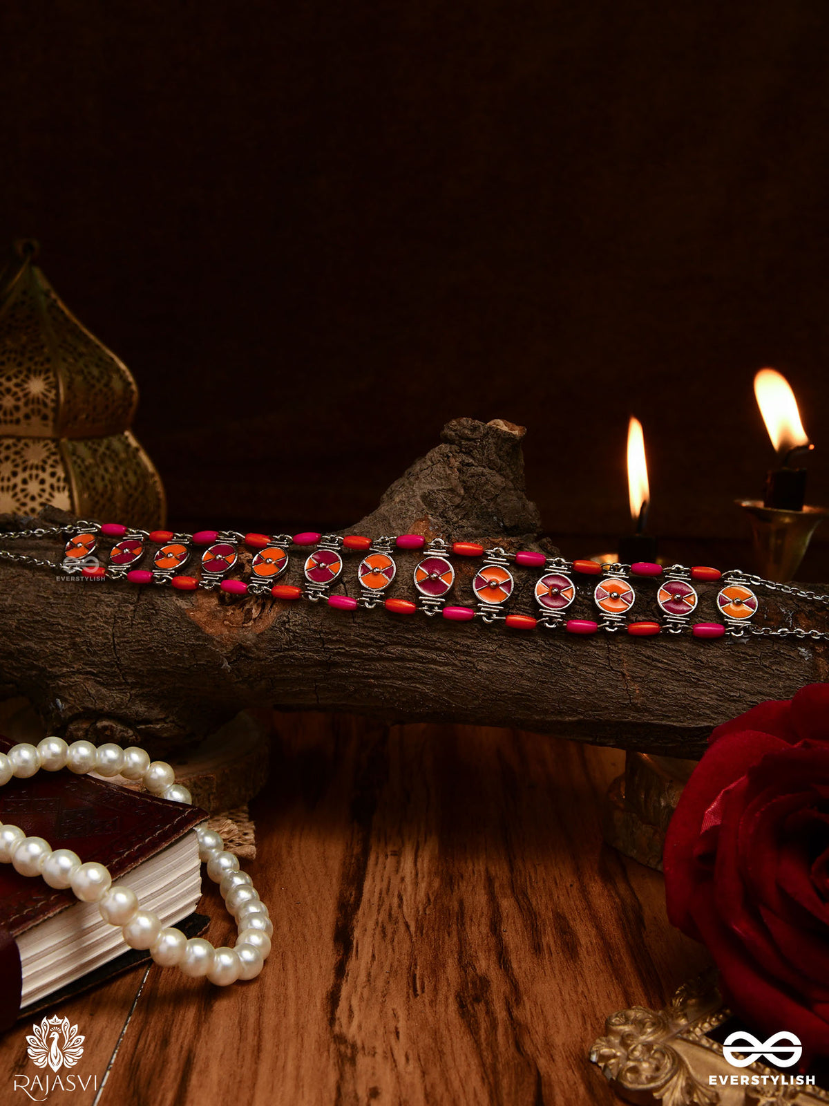 Gulaal Grid - Coloured Enamelled Choker