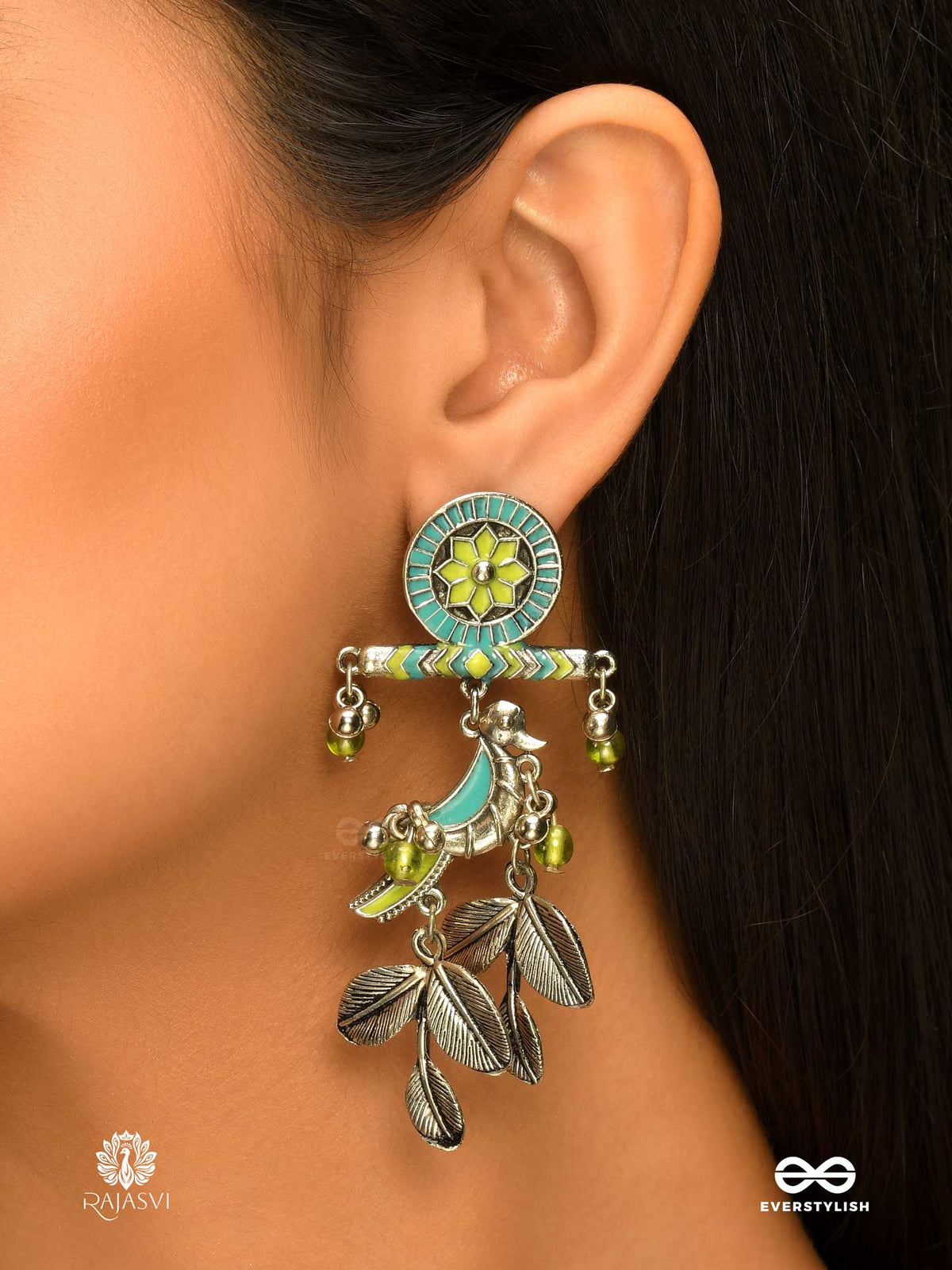 Breezy Chirp - Playful Pastel Oxidised Earring