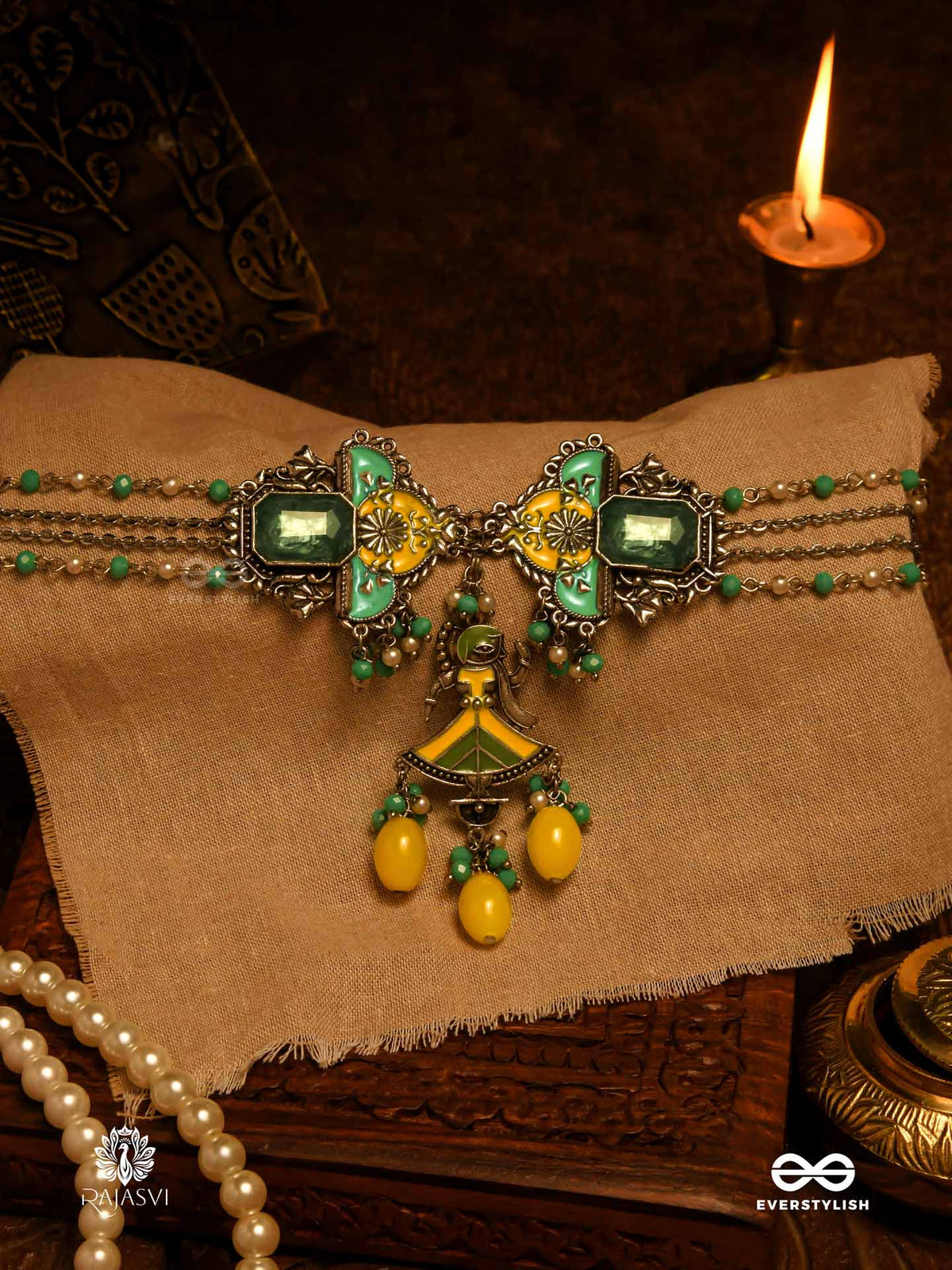 Tropic Twines - Green Gem Multilayered Necklace