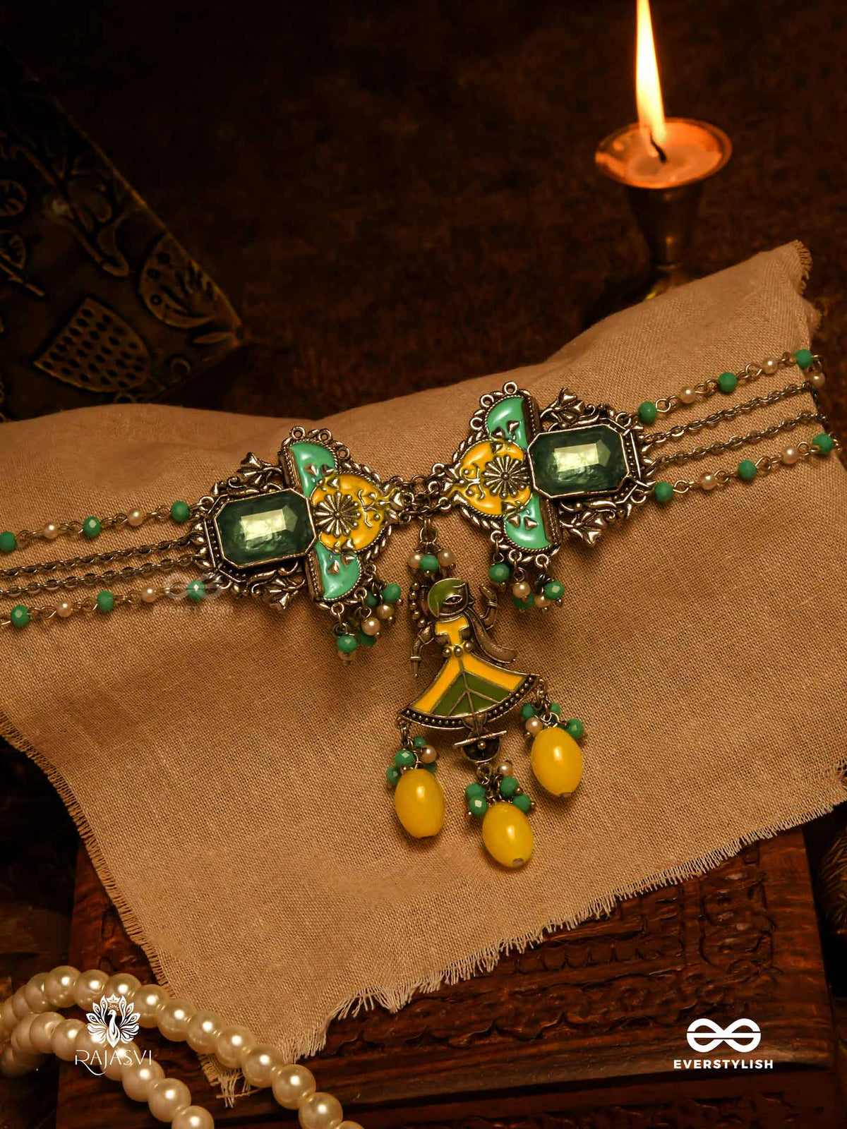 Tropic Twines - Green Gem Multilayered Necklace