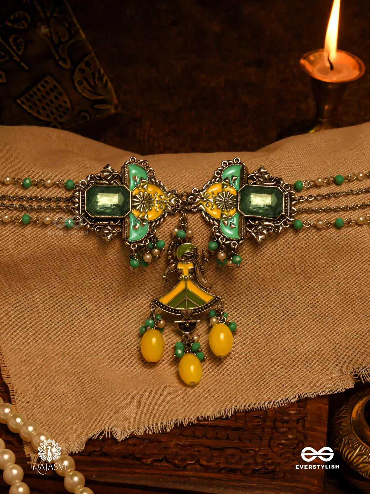 Tropic Twines - Green Gem Multilayered Necklace