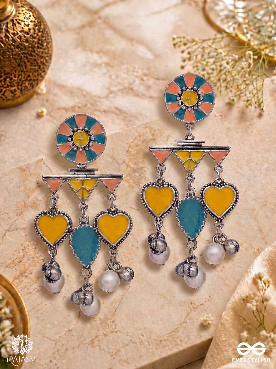 Carnival Bloom - Oxidised Heart Earring