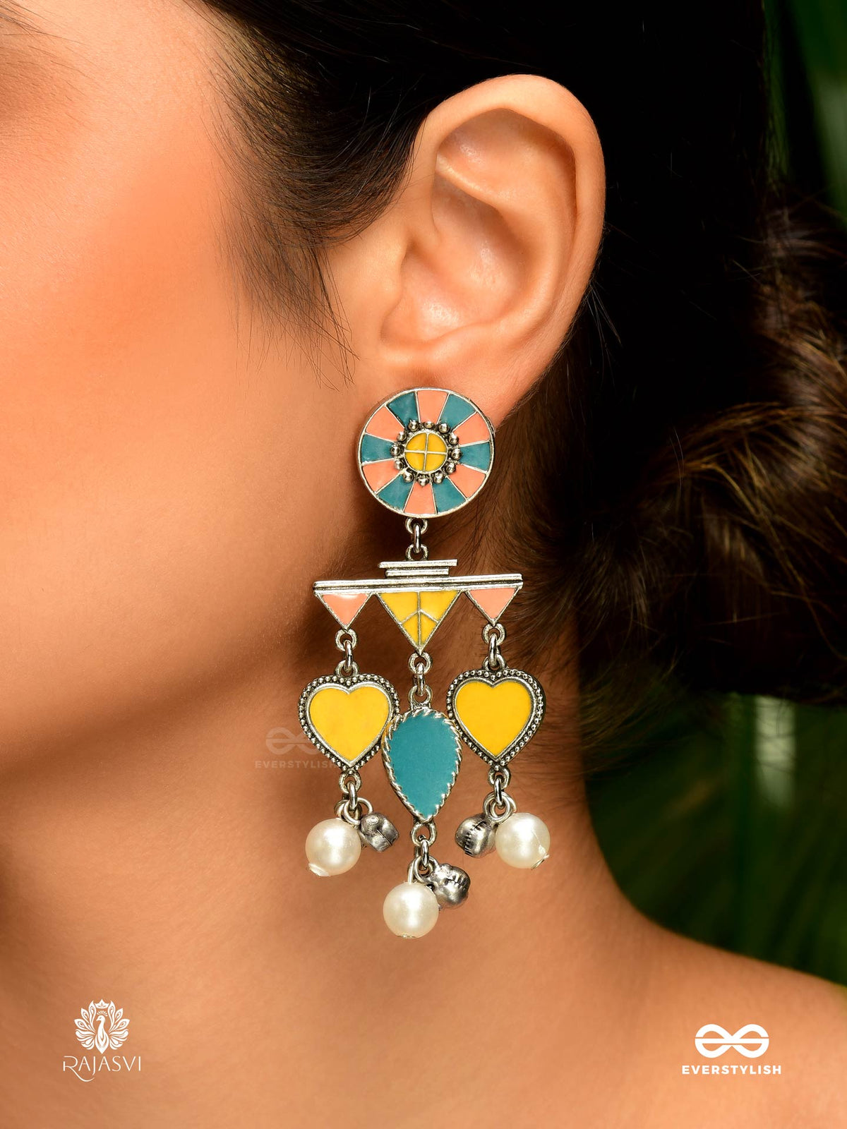 Carnival Bloom - Oxidised Heart Earring