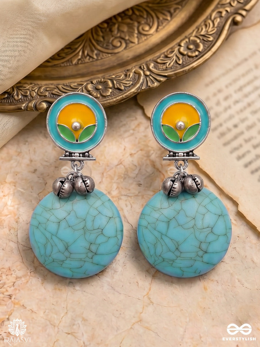 Ocean Serenade - Oxidised Drops With Cracked Sea Blue Charms