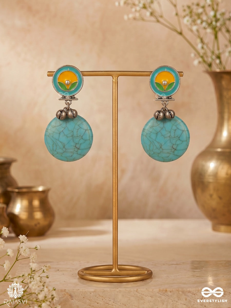 Ocean Serenade - Oxidised Drops With Cracked Sea Blue Charms