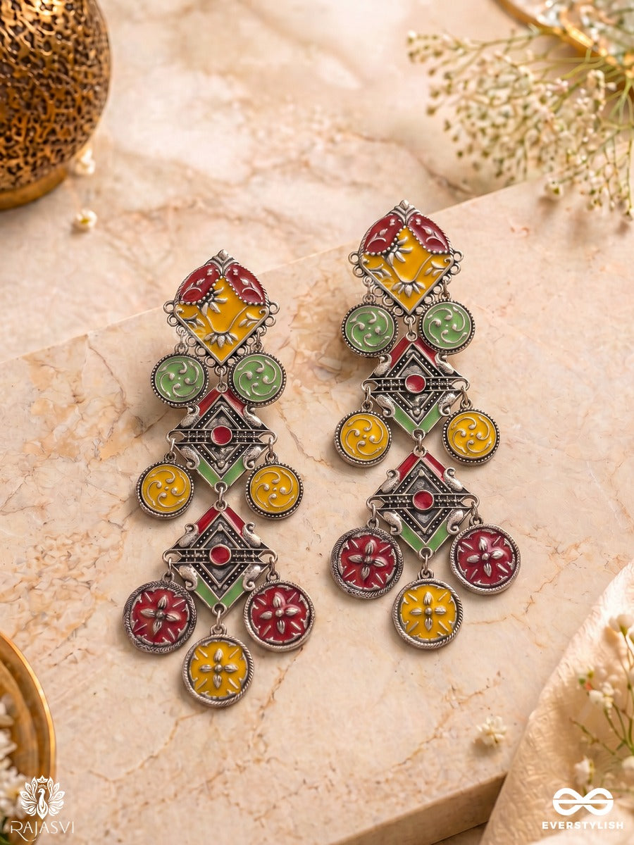 Folk Flair - Vibrant Tribal Long Earring