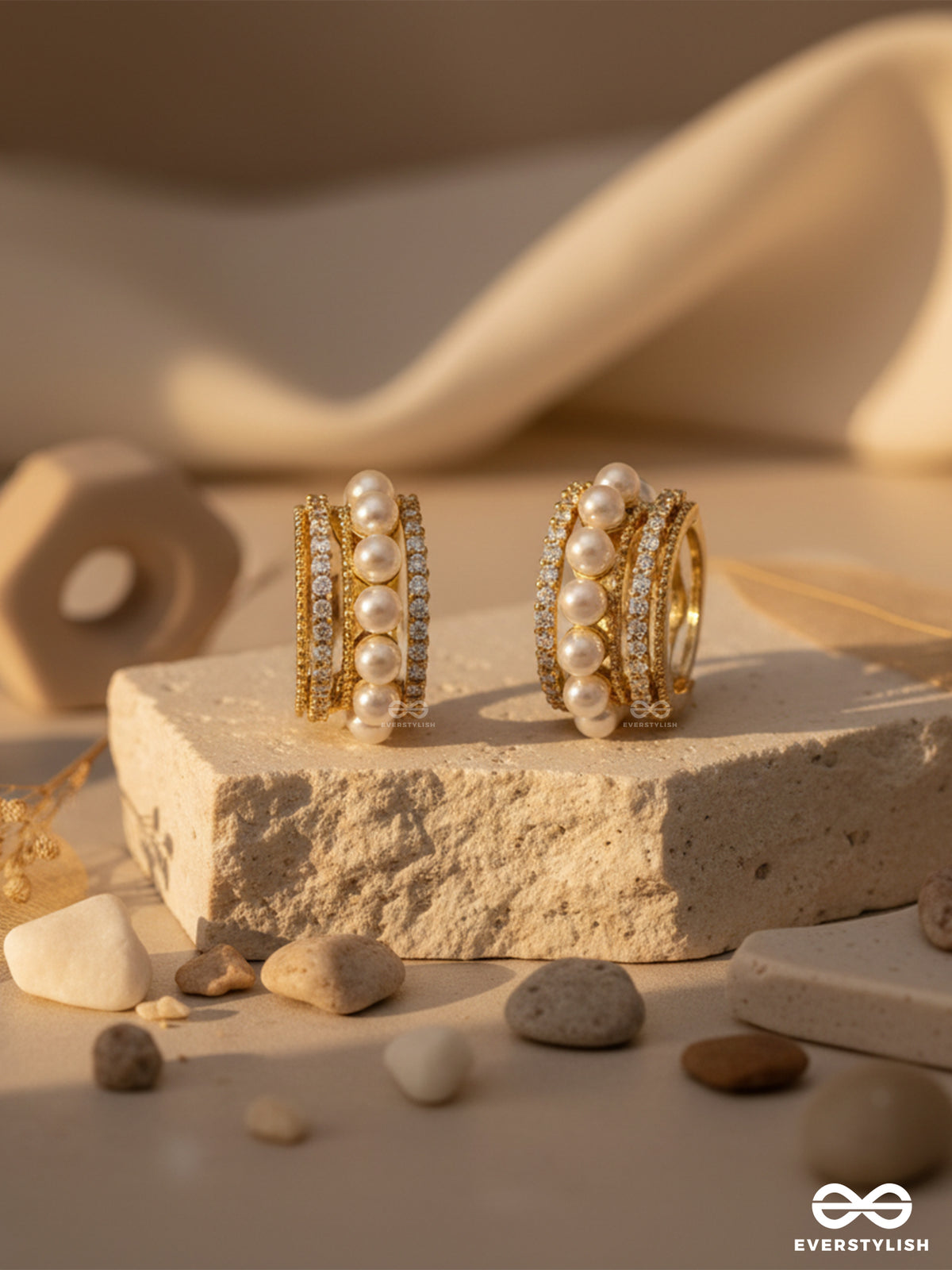 Auraloop-Minimal Stack Hoops With A Chic Pearl Edge