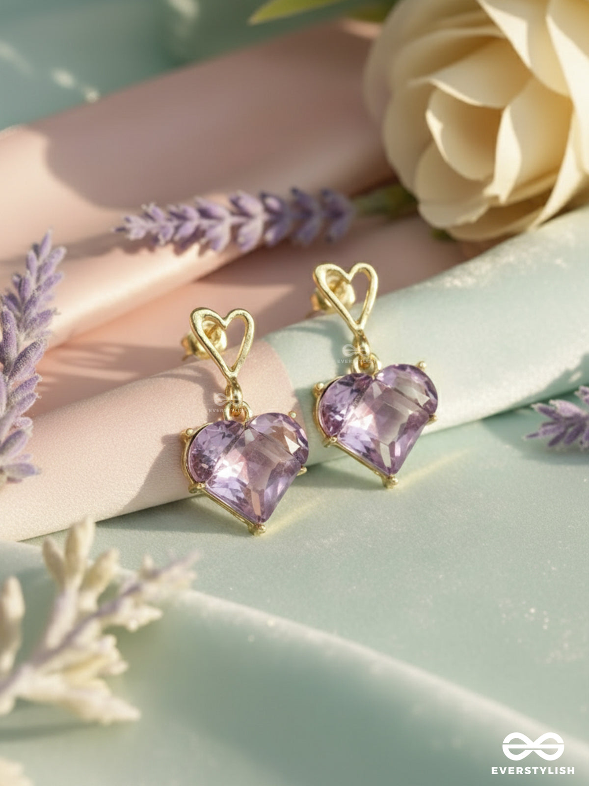 Heartlet - Dainty Purple Gem Heart Drops