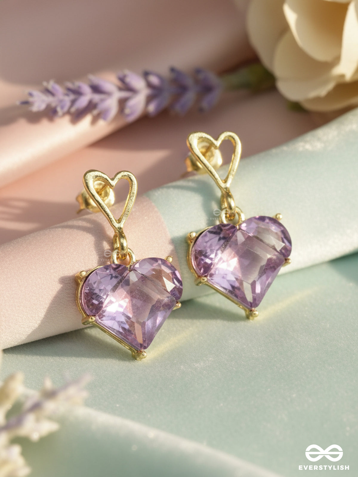 Heartlet - Dainty Purple Gem Heart Drops