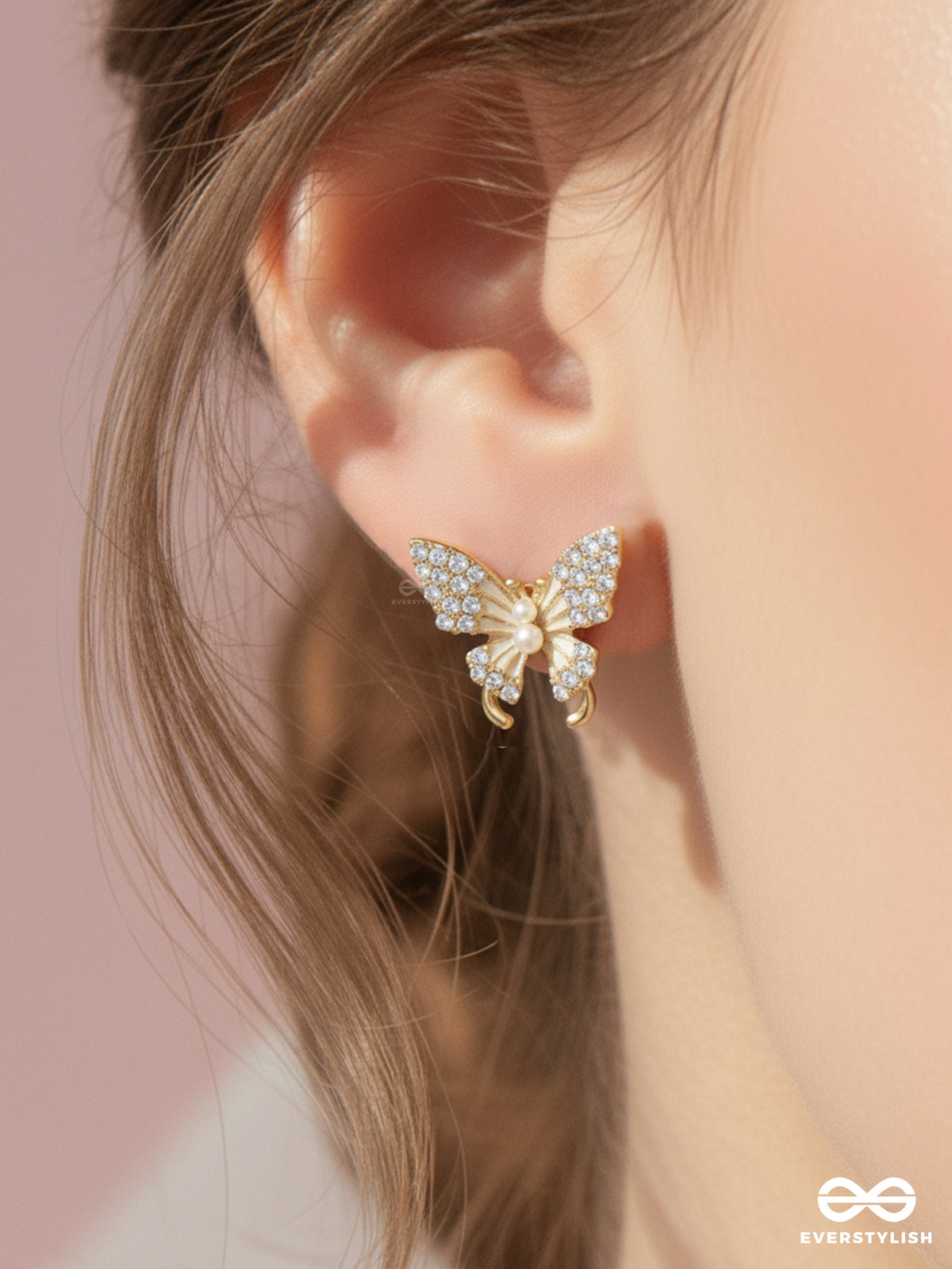 Stardust Wings - Crystal Butterfly Stud With A Luxe Touch