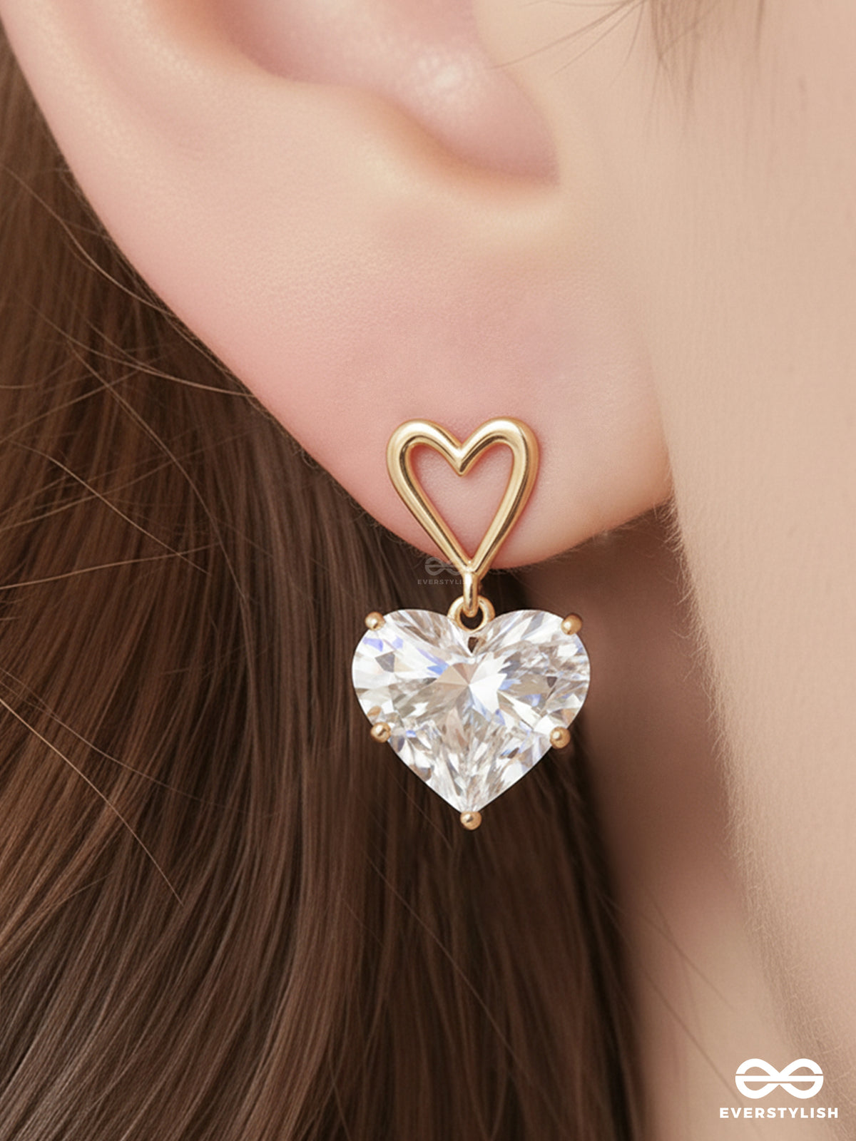 Heartlet - Dainty Transparent Gem Heart Drops