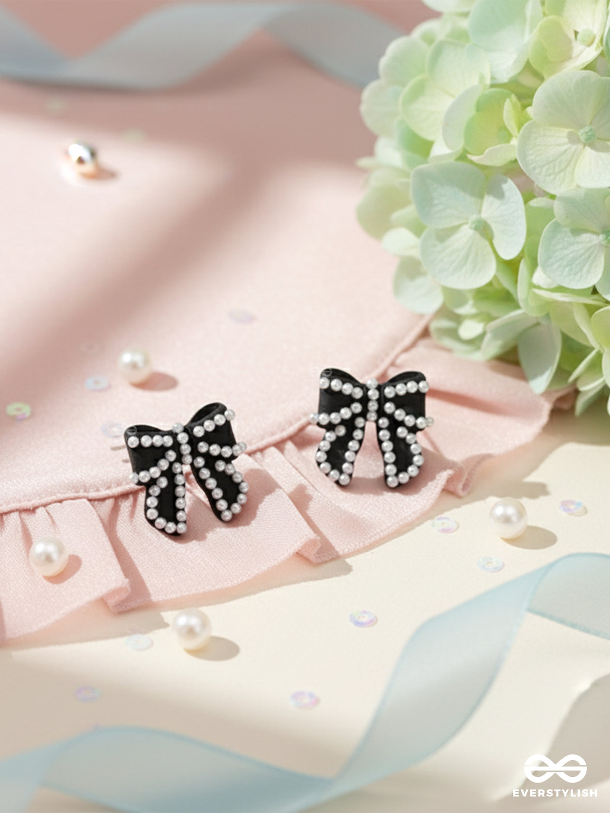 Midnight Bowlet - Mini Black Bow Earrings