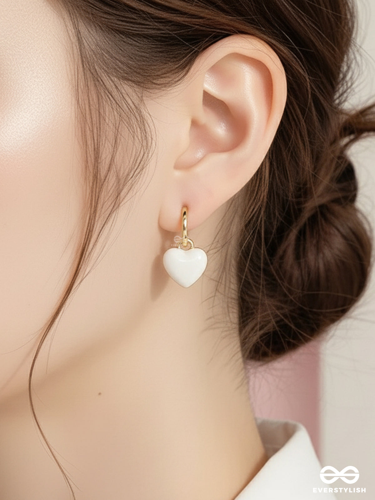 Milk Heart - Soft Matte Heart Hoop Earrings