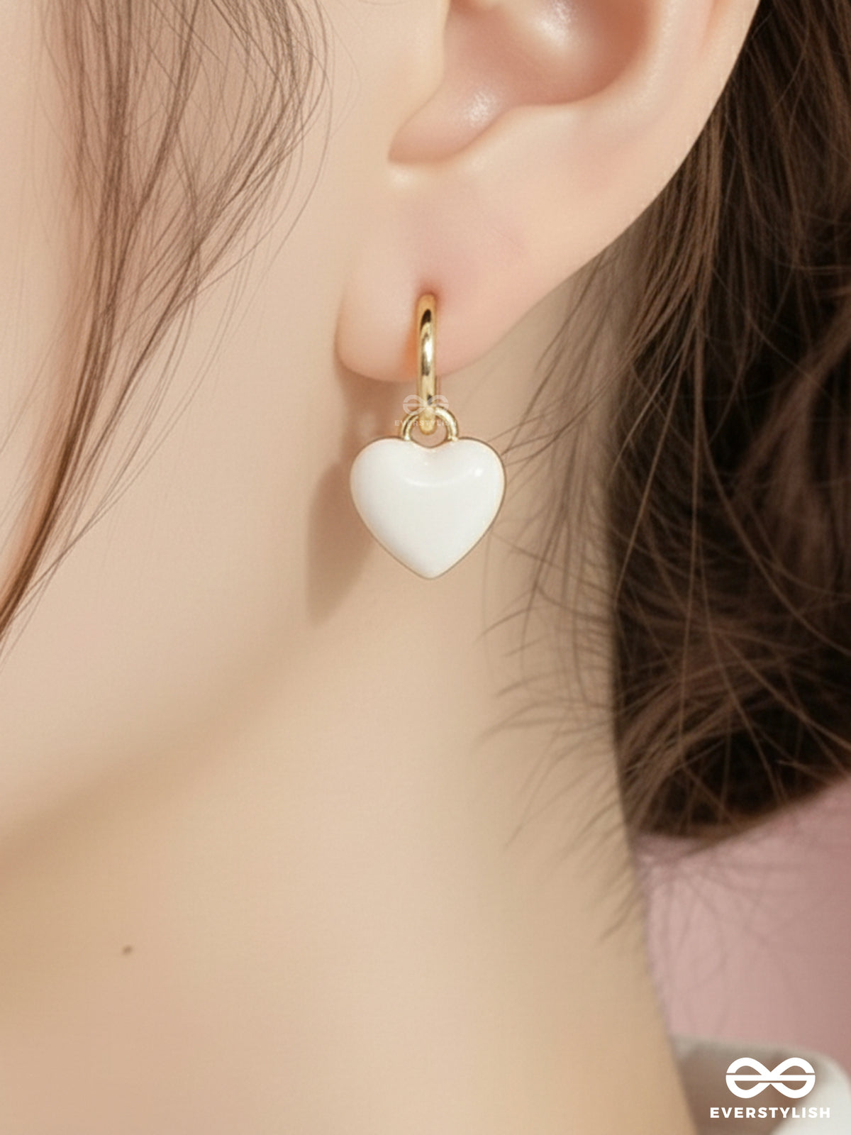 Milk Heart - Soft Matte Heart Hoop Earrings