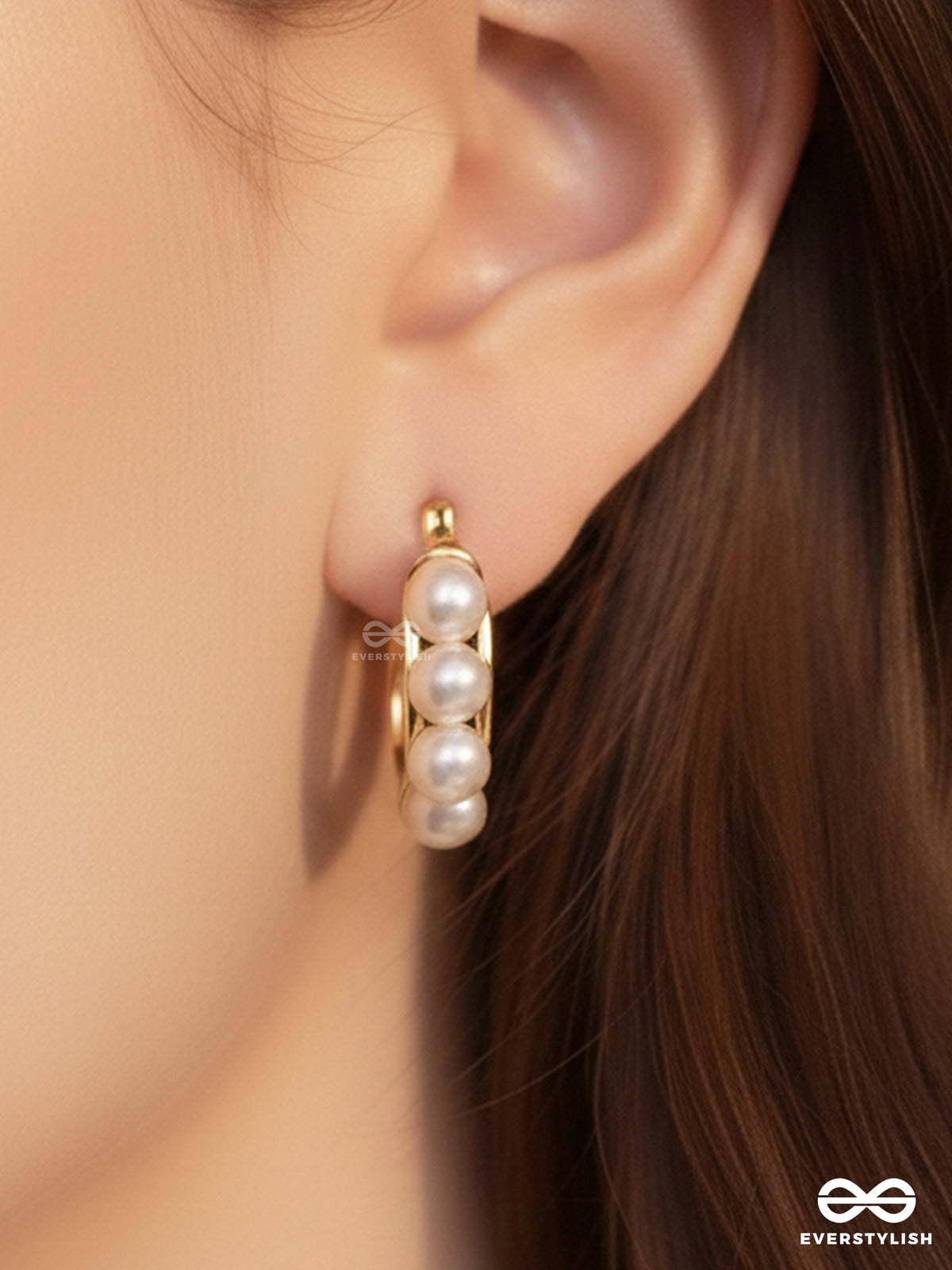 Pearl Band - Elegant Pearled Mini Hoops