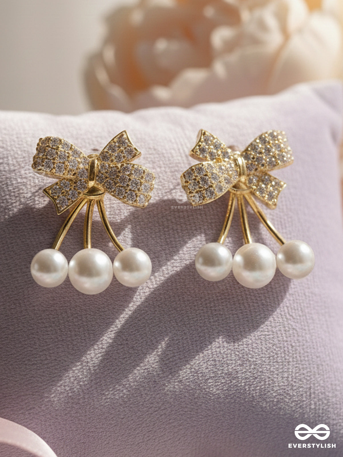 Bubble Bow - Cute Pearl Drop Ear Jackets