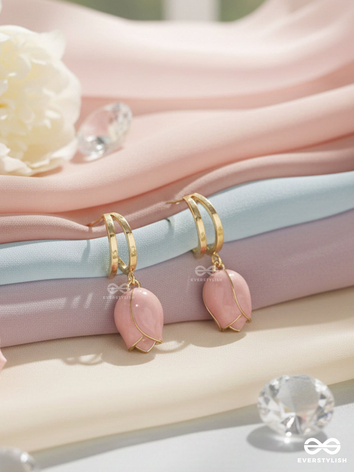 Roselet - Minimal Floral Drop Earrings