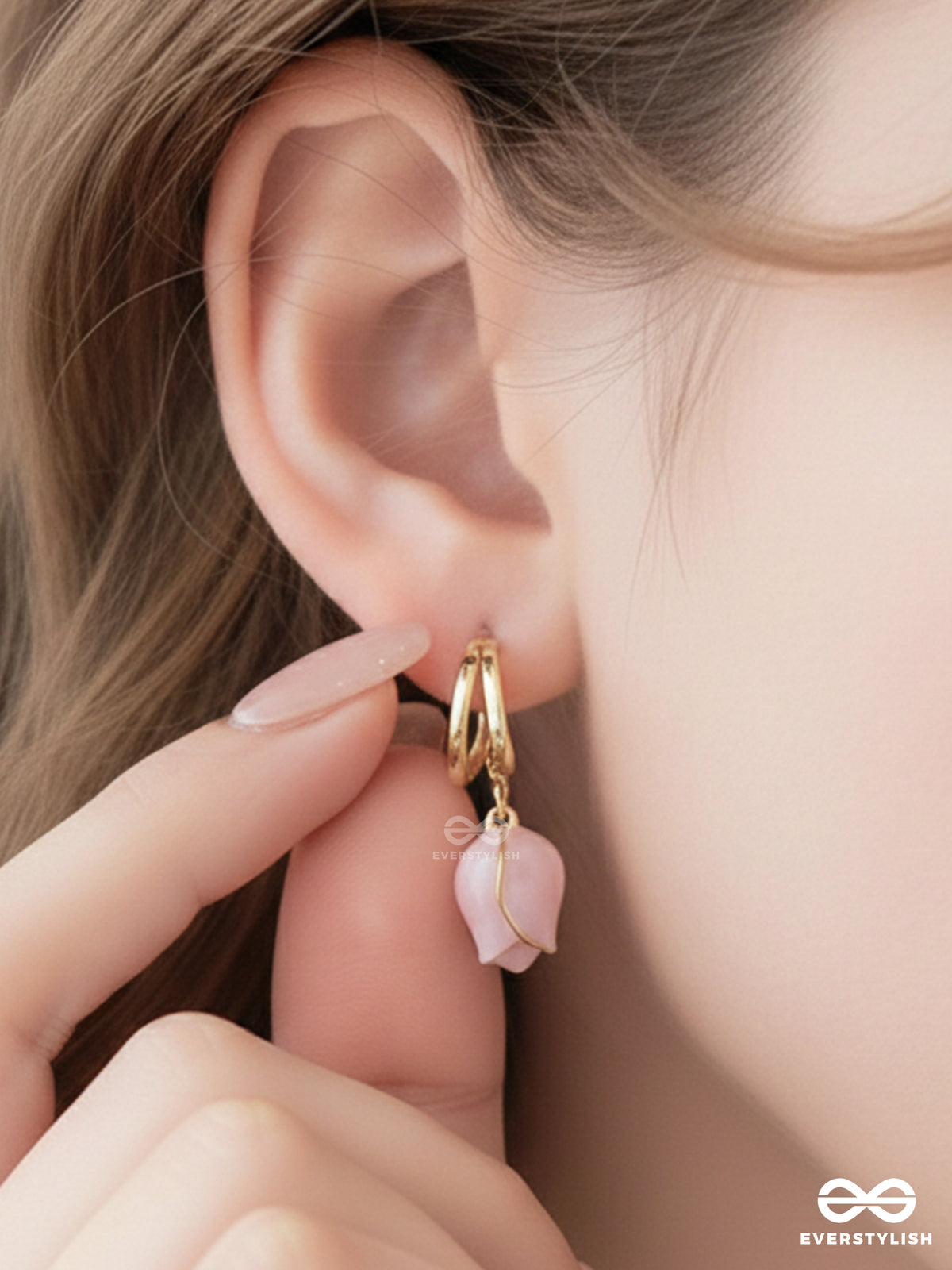 Roselet - Minimal Floral Drop Earrings