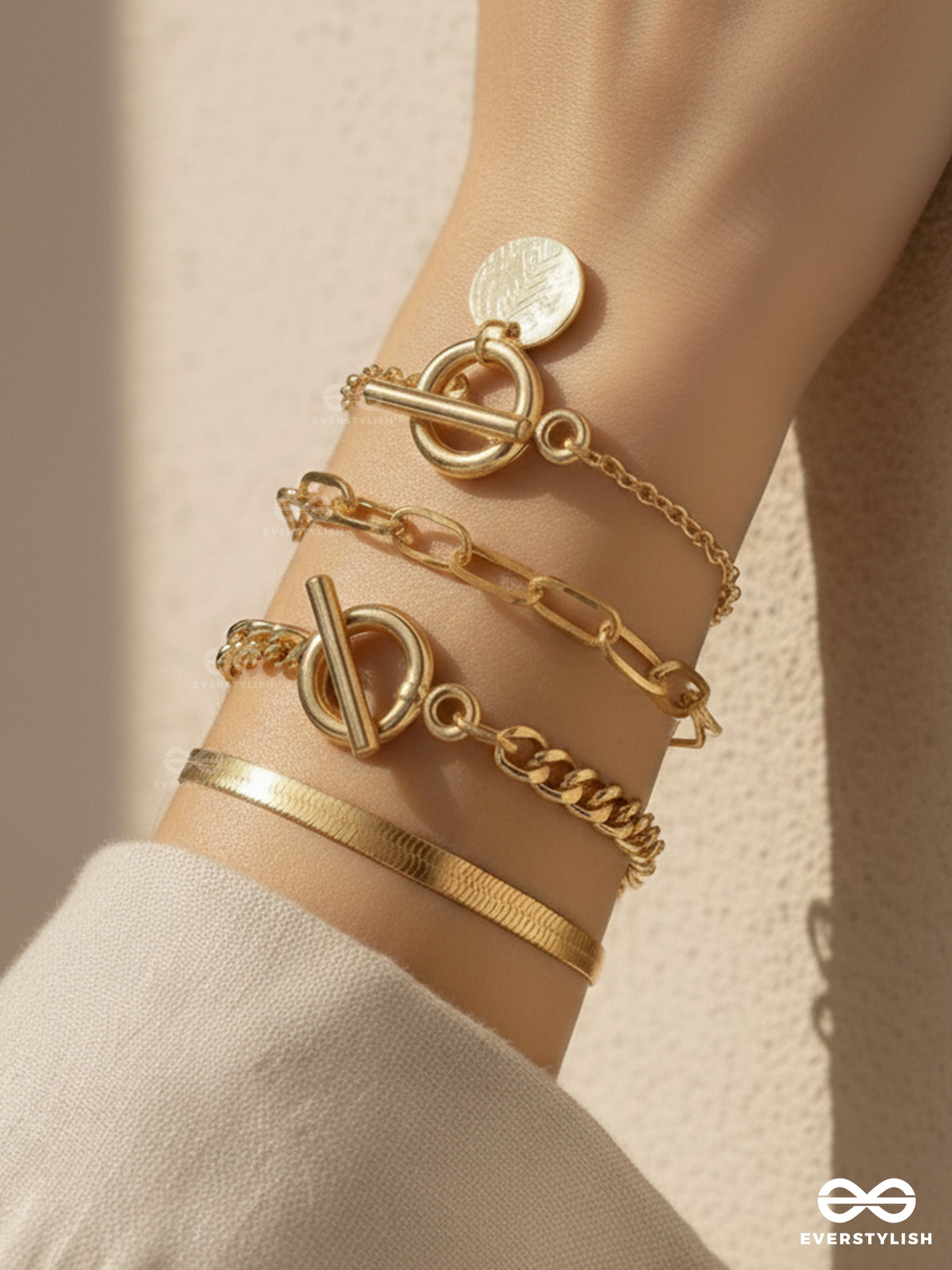 The Stack Story - Everyday Wear Stackable Golden Bracelets