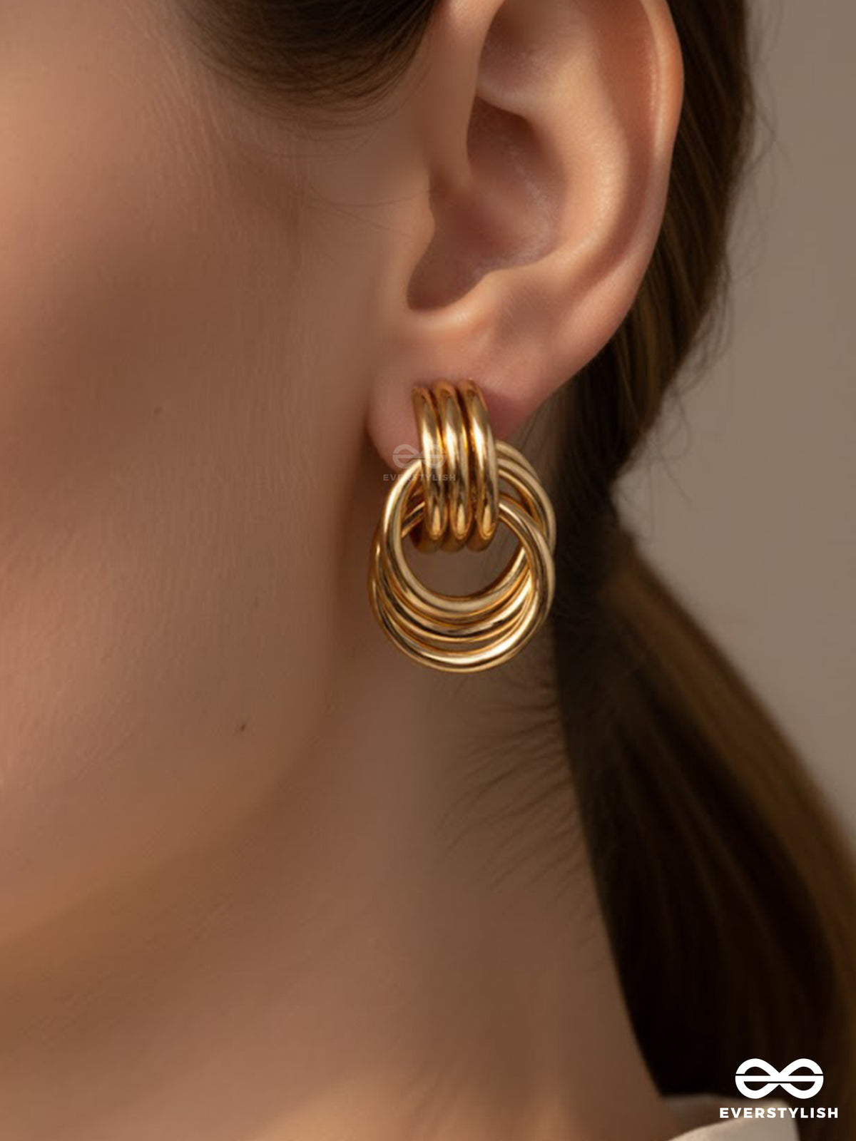 The Triple Loop - Layered Knot Stud Earrings