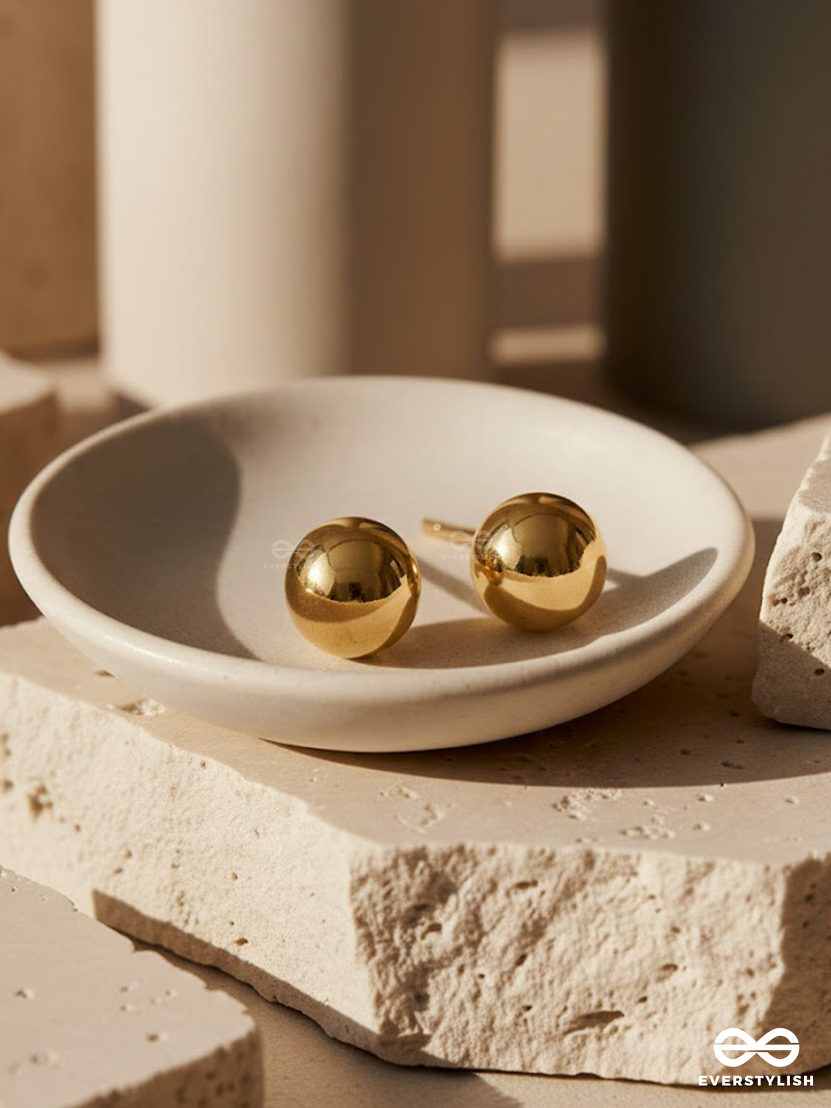Dotty - Classic Gold Stud Earrings