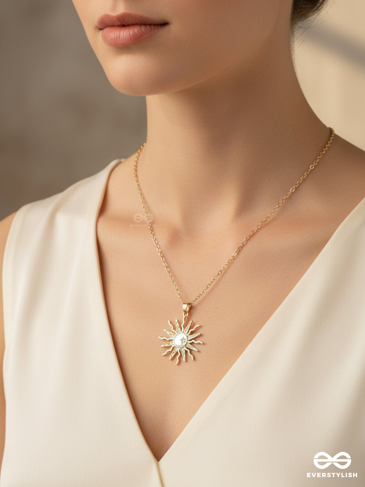 Sunray - Radiant Statement Sun Pendant Necklace