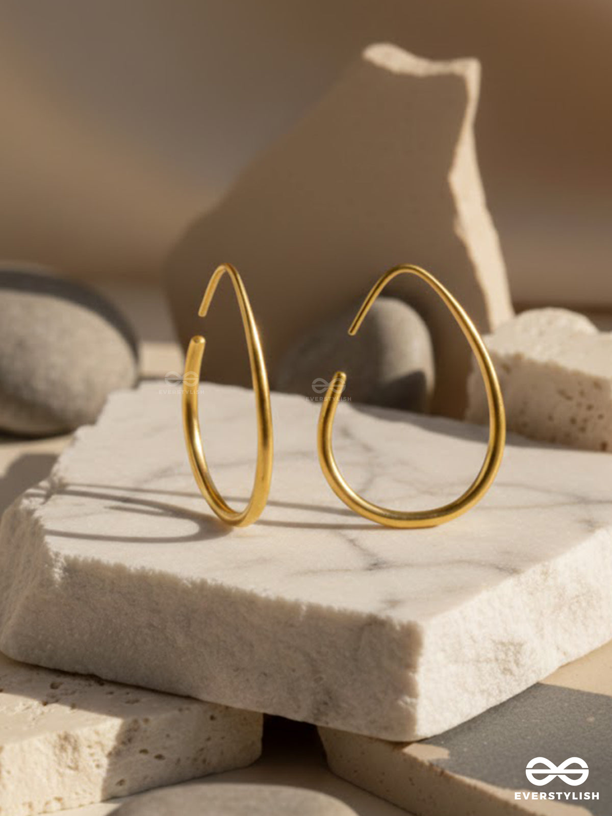 Honey Arc - Warm Gold Hoop Earrings